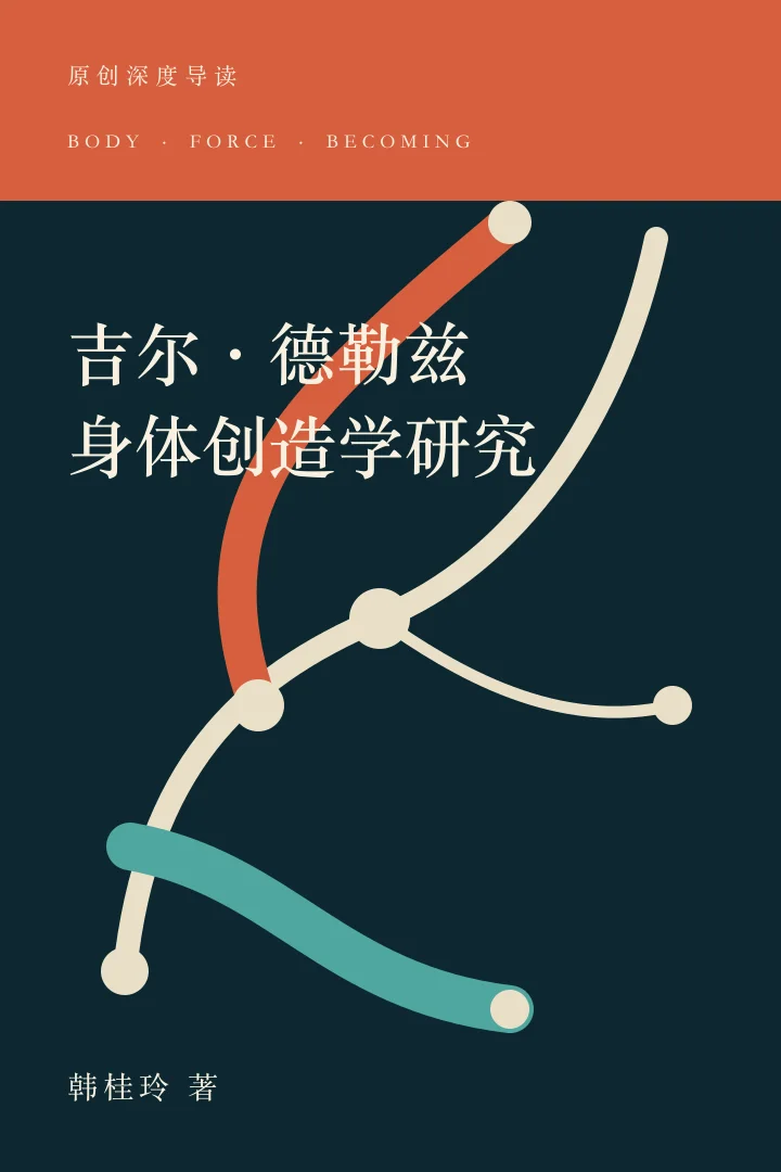 Atlas-original guide card for Gilles Deleuze and the Creation of the Body, with nodes, flows, and folded boundaries representing body and milieu co-producing capacity